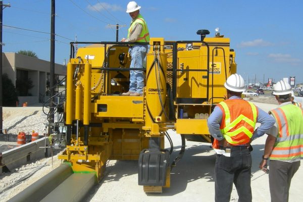 heavy machinery working at construction site